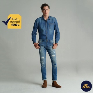 Mc JEANS กางเกงยีนส์ผู้ชาย กางเกงยีนส์ แม็ค แท้ ผู้ชาย ขาเดฟ ริมแดง (MC RED SELVEDGE) สียีนส์ ทรงสวย ใส่สบาย MASZ013