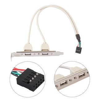 Expansion 2 พอร์ต HUB USB 2.0 to 9 Pin Header Mainboard Panel Bracket