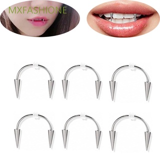 MXFASHIONE New Goth Lips Ring Cool Stainless Steel Puncture Mouth Ring Fake Septum Piering Fashion BCR Septum Body Jewelry Piercing In mouth Piercing Jewelry/Multicolor