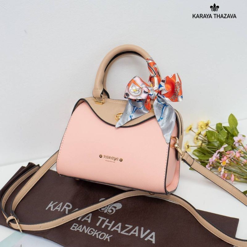 กระเป๋าสะพายแบรนด์ KARAYA THAZAVA โทนสีพาสเทล สีสวยละมุนทุกสีค่ะ
