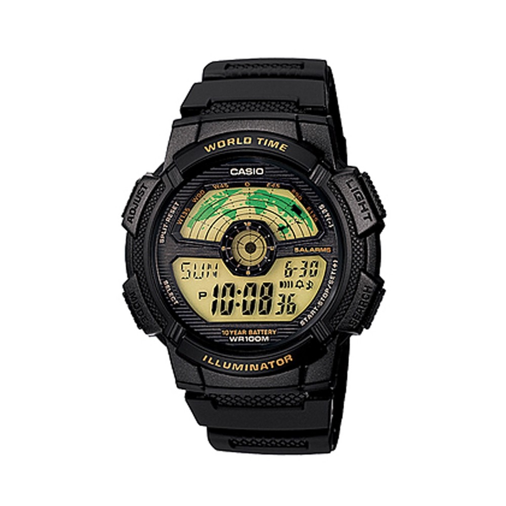 Casio นาฬิกาข้อมือผู้ชาย สายเรซิ่น รุ่น AE-1100W, AE-1100W-1B,AE-1100W-1BVDF