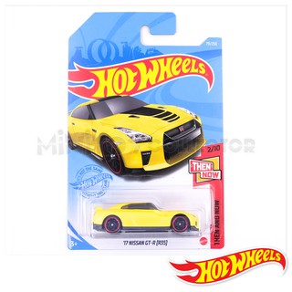 รถเหล็ก HOTWHEELS ของแท้ 17 Nissan GT-R (R35) (Yellow)