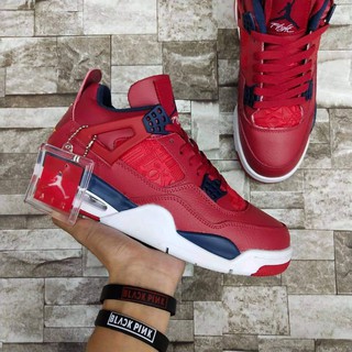 Jordan-4 FIBA Red Colorway | รองเท้า สําหรับผู้ชาย และผู้หญิง | ฟรีถุงเท้า | รองเท้าผ้าใบ คุณภาพสูง