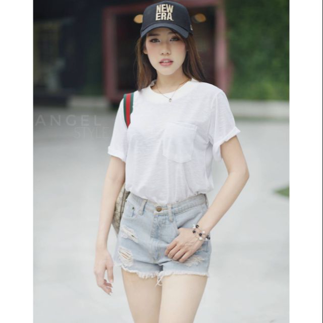 TOPSHOP​ Hot เสื้อคอกลมกะเป๋า​ งานป้าย​TOPSHOP​ บางล็อตจะเป็นป้าย​ ANGELSTYLE​ ผ้าลายสลาฟ
