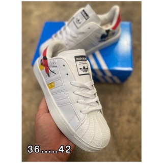 Adidas superstar mickey รองเท้าผ้าใบผูกเชือก