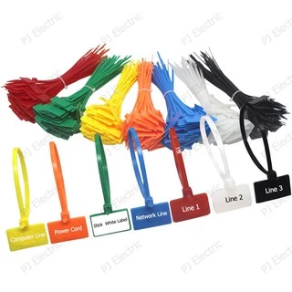 100 เส้น 7 สี Marker Tie เคเบิ้ลไทร์แบบมีป้าย สายรัดแบบมีป้าย สายรัดไนล่อน( Nylon Cable Tie)