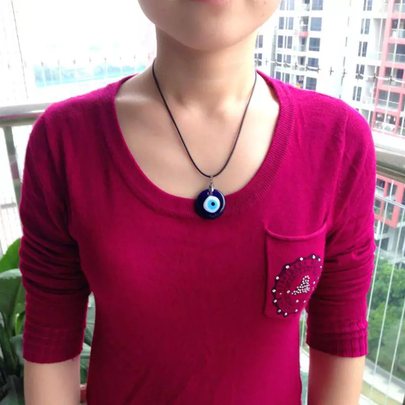 สร้อยคอนําโชคsanx sh evil eye สีฟ้าน้ำเงิน