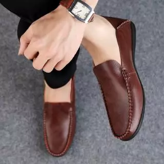 🆕25SS รองเท้าหนังแบบชาย รองเท้าทำงานผู้ชาย Loafer Casual Cow Leather