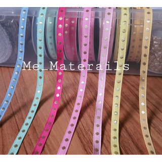 ริบบิ้น ลายจุด Pokadot กว้าง 1ซม. ยาว 1หลา