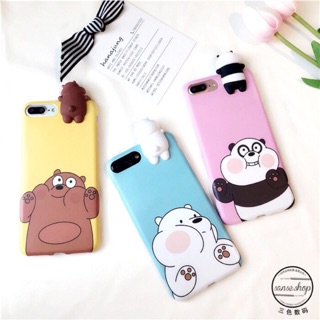 เคสหมี เกาะ tpuนิ่ม 3ลายน่ารัก ตุ๊กตาแข็ง เกาะเคส คลุมเครื่อง