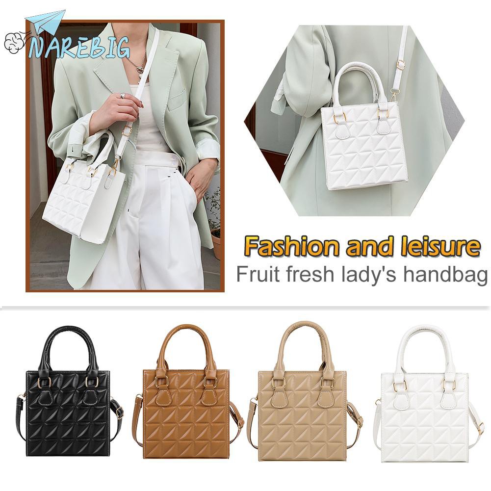 Ready√fashion Women Pu Leather Lattice Pattern Shoulder Bag Casual Crossbody Bags Narebigth