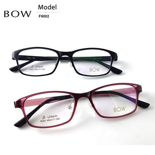 กรอบแว่นตา BOW รุ่น F6002 เต็มกรอบสีดำ/ชมพู น้ำหนักเบา ใส่สบาย Vintage มีบริการตัดแว่นสายตาราคาถูก