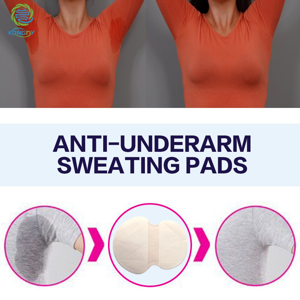 KONGDY 20Pcs Underarm Sweat Pads Cotton Sweat Absorbing Pads Absorb Sweat Armpits Perspiration