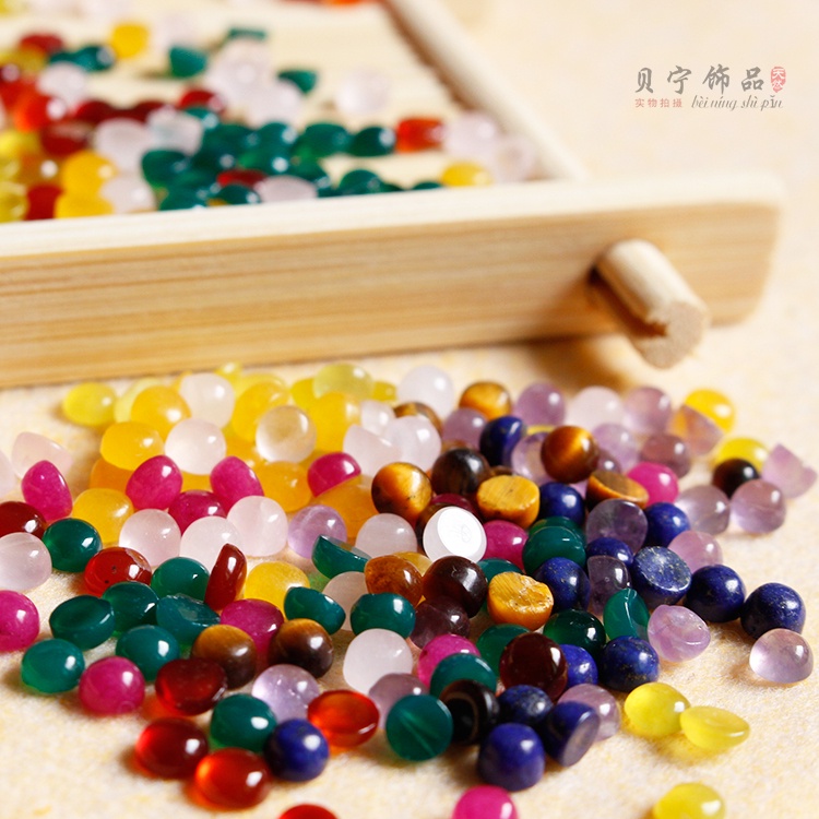 4mm natural amethyst ring face lapis lazuli pink crystal red agate homemade diy classical hairpin inlaid patch material