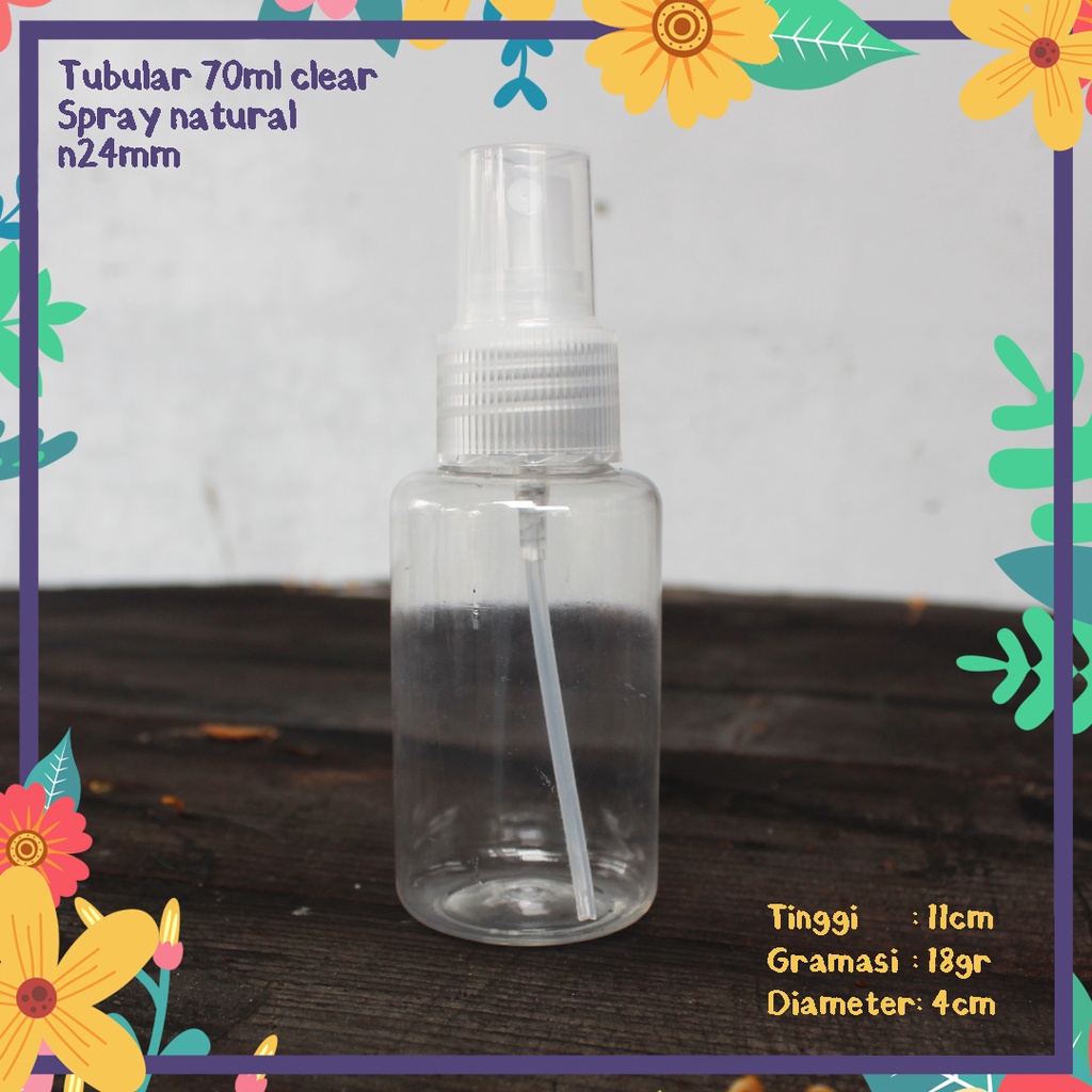 70ML CLEAR TUBULAR ขวดพลาสติกธรรมชาติสเปรย์หมวกนําเข้า N24 THICK FACE MIST SPRAYER COSMETIC PACKAGIN