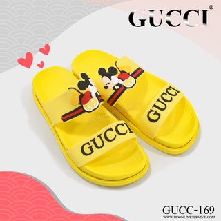 GUCC-169 รองเท้าแตะแบบสวม รองเท้าแฟชั่นผู้หญิง ส้นหนา นุ่ม พื้นยาง ลายการ์ตูนมิกกี้เมาส์ ส่วมใส่สบาย