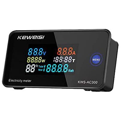 7 in 1 มิเตอร์ วัดกำลังไฟฟ้าบ้าน 7 ย่านการวัด PF แรงดันกระแส อุณหภูมิ KWS-AC300 Digital Energy Meter