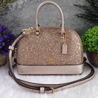 ❌Sale ‼️  COACH MICRO MINI SIERRA SATCHEL WITH STAR GLITTER (COACH F22891) LIGHT GOLD