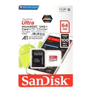 Micro SD 64GB SanDisk ULTRA (SDC10, Class 10) 100 MB/s