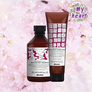 Davines Replumping Shampoo 250 ml/Conditioner 150 ml แชมพู และครีมนวดผม สำหรับเพิ่มความชุ่มชื้นให้กับเส้นผม