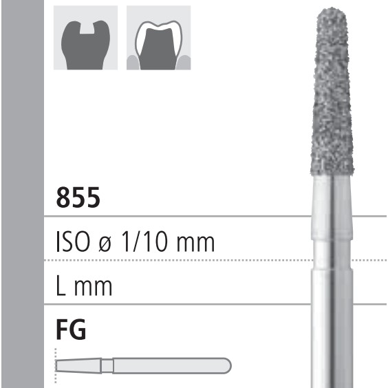 RA D8 หัวกรอ Intensiv Diamond Instruments - Tapered round, normal