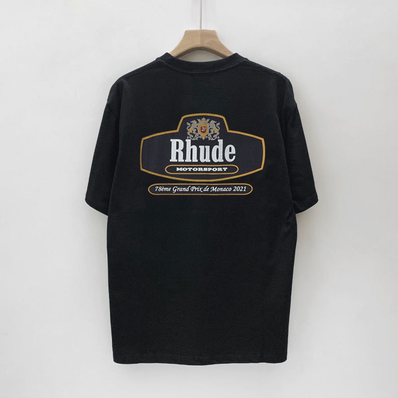 เสื้อวินเทจชาย - RH LIMITED RHUDE โลโก้ฮิปฮอปลําลองเสื้อยืดแขนสั้น