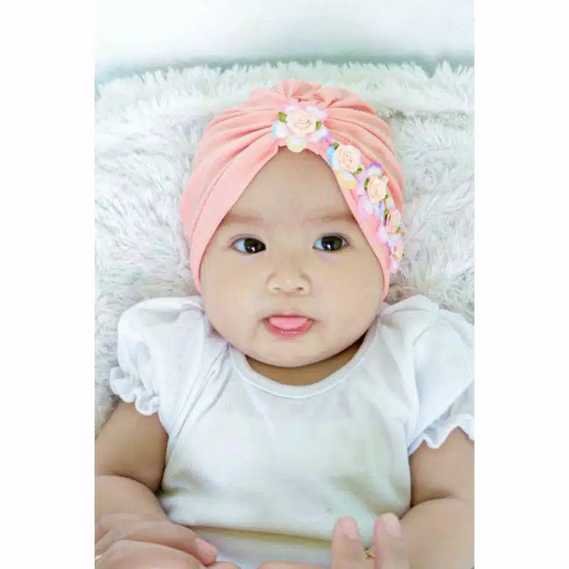 ALFATIH STORE / HANA CHILDRENS TURBAN / CHILDRENS BANDANA ผลิตจาก JERSEY MATERIAL สําหรับ AGES 0-2 ป