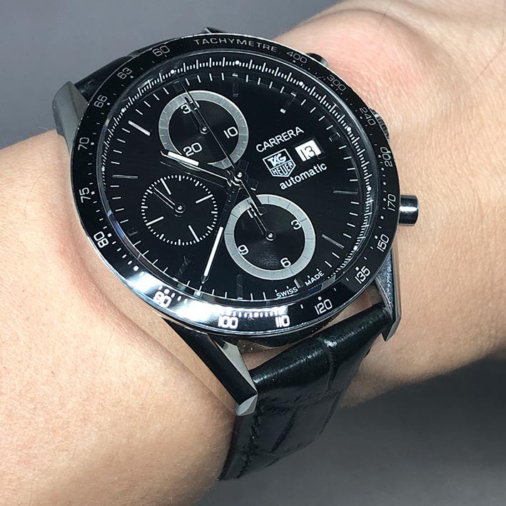 นาฬิกามือสอง ของแท้ TAG HEUER Carrera Auto chronograph date ขนาด King ize 42mm