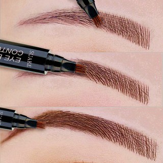 5 Colors Eyebrow Pen Waterproof 4 Fork Tip Eyebrow Tattoo Pencil Cosmetic Long Lasting Natural Dark Brown Liquid Eye Brow Pencil