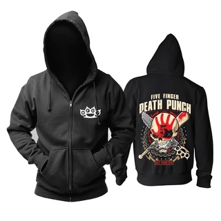 ขายดี เสื้อฮู้ดดี้ มีซิป ลายหัวกะโหลก Death Punch Rock 5Fdp สไตล์พังก์ร็อค JZ