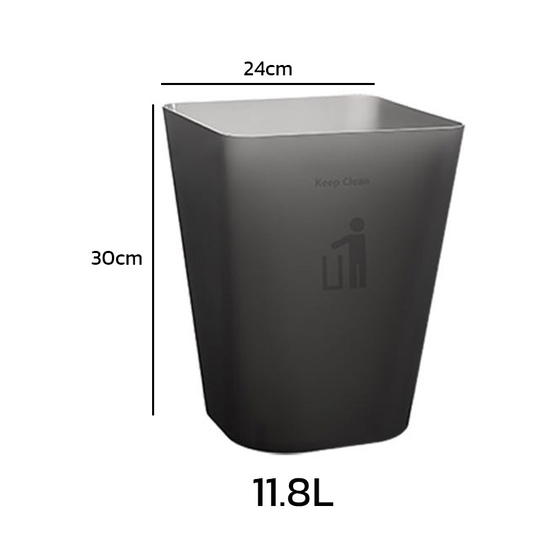 Goody Home ถังขยะพลาสติก แบบทรงเหลี่ยม ไม่มีฝาปิด มี 2 สี และ 2 ขนาดให้เลือก  สีขาวและสีดำ. ความจุ 11.8 Lและ 6.4 L. - รูปที่ 5