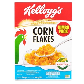 เคลล็อกซ์ Corn flakes คอร์นเฟลกส์ แผ่นข้าวโพดอบกรอบ ขนาด 500 กรัม เมนูง่ายๆสำหรับลูกรัก