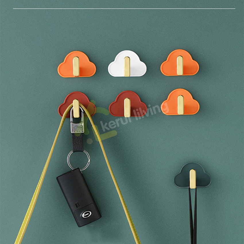 Softkiss ตะขอแปะผนัง รูปก้อนเมฆ ที่แขวนติดผนัง ตะขอแขวนในห้องน้ำ ตะขอแขวน ตะขออเนกประสงค์ ที่แขวนติดผนัง ที่แขวนของ - รูปที่ 7