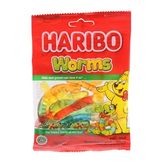 ฮาริโบ เยลลี่หนอน รสผลไม้รวม  Haribo Worms Gummy 80g.