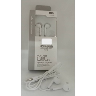 Earphones Stereo W-13 หูฟังเสียงดี ราคาสุดคุ้ม เบสหนักเบสแน่น ช่องเสียบแจ็ค 3.5มม