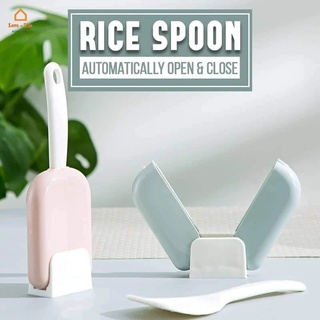 [Stock] 1 Pcs Automatically Open Close Standing Rice Scoop/ Portable Dustproof Rice Spoon Storage Holder/ Household Kitchen Utensils