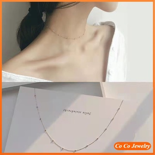 Korean Round Bead Chain Necklace Bracelet Set for Women Girls Fashion Jewelry Accessories Gifts