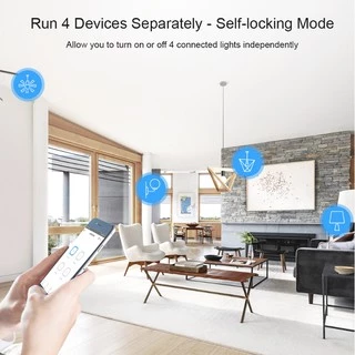 Sonoff 4 Ch Pro R3 Wifi สวิทช์อัจฉริยะ 4 Gang Inching / ตัวล็อคแบบไร้สาย Rf Remoto ควบคุมด้วยตัวเองสําหรับ Diy Smart Home