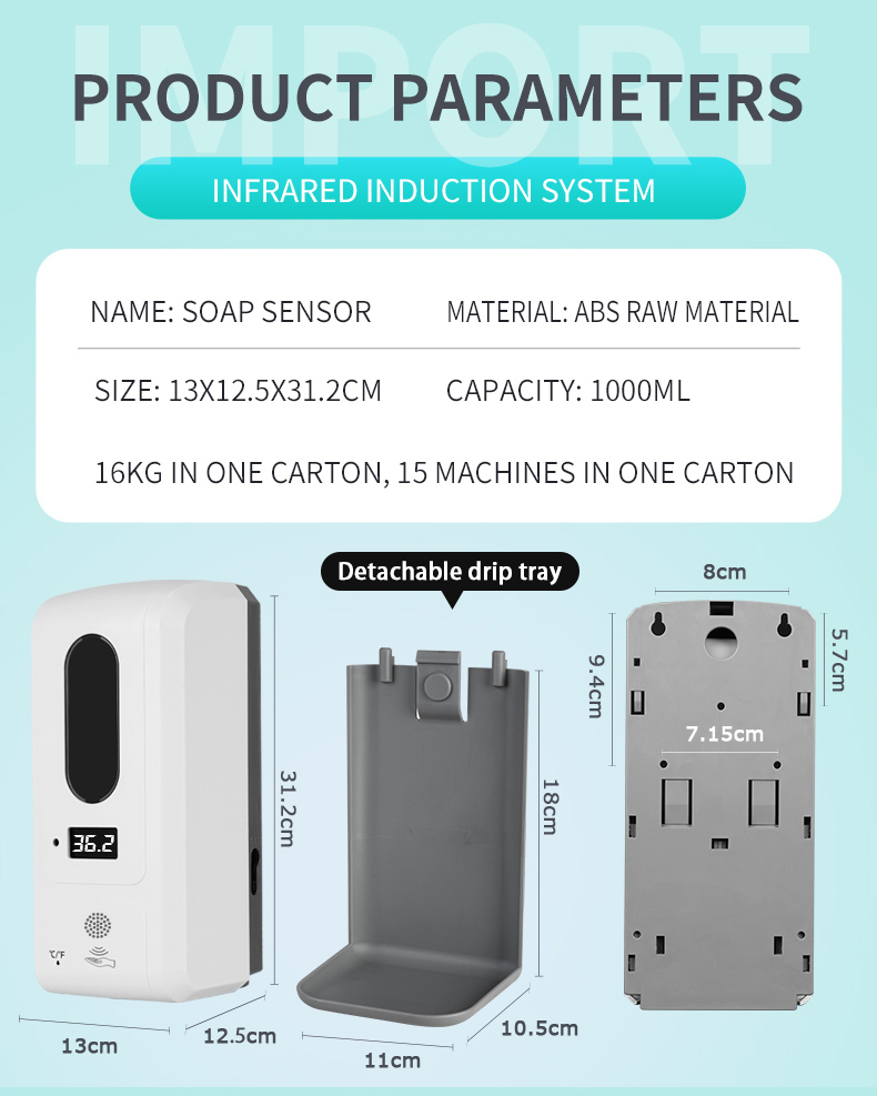 Thermal Scanner and Automatic Alcohol Dispenser with Heavy Duty Stand