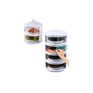ชั้นเก็บอาหาร ฝาครอบอาหาร อุปกรณ์จัดเก็บอาหาร สไลด์เปิด-ปิด ป้องกันเชื้อโรค กันแมลง Food Storage Box