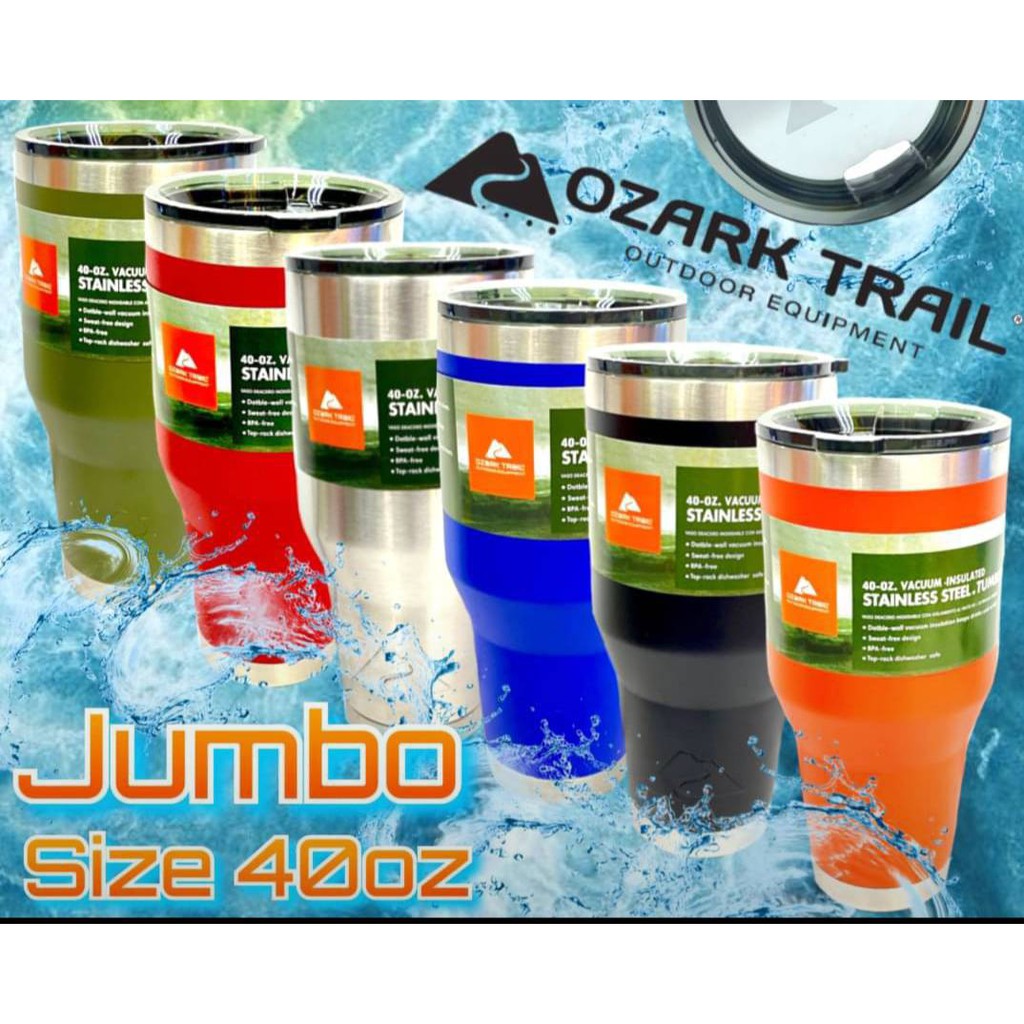 แก้วเก็บความเย็น Ozark Trail 40 oz.Jumbo size กระบอกเก็บอุณหภูมิร้อน/เย็น ขวดน้ำแสตนเลส 304 เก็บกาแฟ