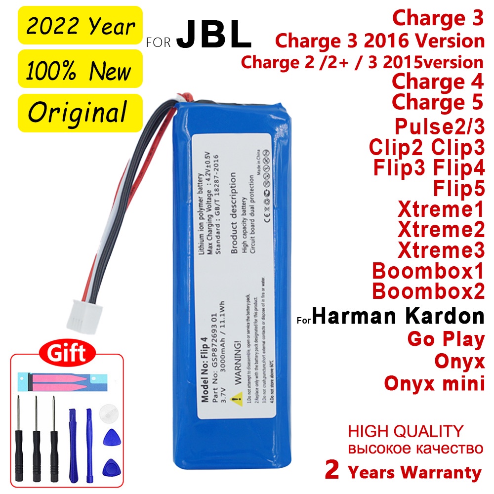 Original Replacement Speaker Battery For JBL Charge Flip Pulse Clip Xtreme 1 2 3 4 5 For Harman Kardon Go Play Onyx Mini