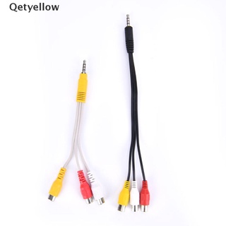 Qetyellow 3.5 มม. Av Male To 3RCA Female M / F อะแดปเตอร์สายแจ็คเสียงสเตอริโอ