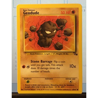 Pokemon Geodude 47/62 Common Regular Pokemon Fossil Set Light Play