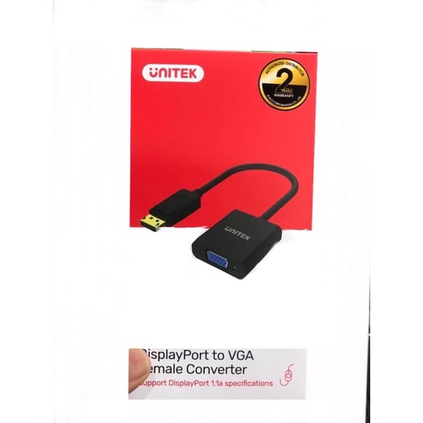 Display to VGA สายเชื่อมต่อ UNITEK สายแปลง แปลง display ออก vga DP to VGA DisplayPort to VGA Female 