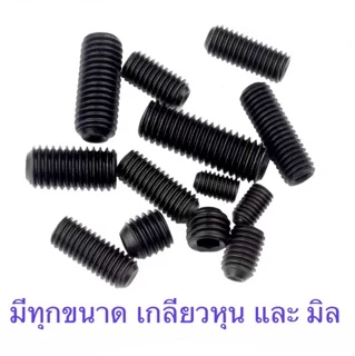 สกรูตัวหนอน ดำ เหล็กแข็ง 12.9 M3