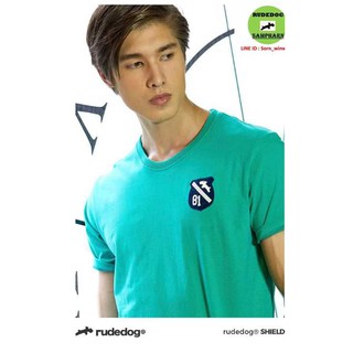 rudedog เสื้อคอกลม ชาย หญิง  รุ่น shield สีเขียว