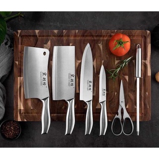 High Quality Stainless Steel Multi-function Kitchen Knife Sets 6-Piece Kitchen Tools Silver