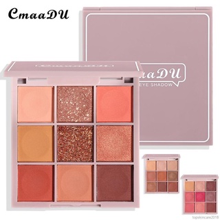 Cmaadu อายแชโดว์พาเลท 9 สีเครื่องสําอางแต่งหน้าแบบกระพริบ