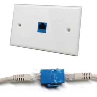 หัวต่อสายแลน CAT6 Keystone Coupler, RJ45 UTP Coupler Insert-Snap-in Connector Socket Adapter Port for Wall Plate Outlet